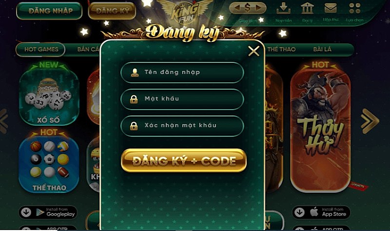 Cách tạo tài khoản game cá cược tại King Fun 